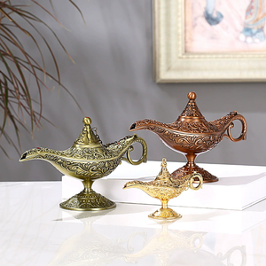 Promoción Decoración para el Hogar Artesanía de Metal Regalo Lámpara de Aladino Antigua de los Deseos Souvenir Lámpara Mágica de Aladino Vintage para Decoración del Hogar - Product Image 5