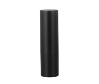 Tubes de Rouge à Lèvres Ronds Noirs Mats en Plastique de Luxe, Emballage Mini Vide pour Baume à Lèvres, Estampage à Chaud, Capacité 4,3g