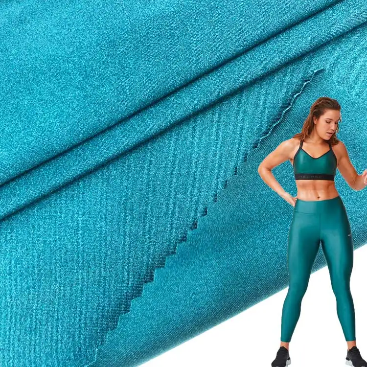 Kain rajut elastis ganda, kain rajut elastane lycra 220g elastis tinggi warna-warni bersinar untuk Olahraga