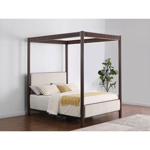 Cama Moderna Convertible Ajustable de Metal Marrón con Base Suave para Colchón Queen - Product Image 1