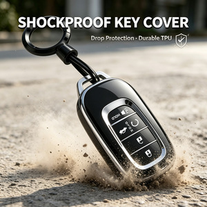 เข้ากันได้กับฝาครอบ <span class=keywords><strong>Honda</strong></span> Key FOB และพวงกุญแจ | เหมาะกับ Accord, <span class=keywords><strong>Civic</strong></span>, CR-V, HR-V, Pilot, Ridgeline, เคส KEYFOB 5ปุ่ม - Product Image 3