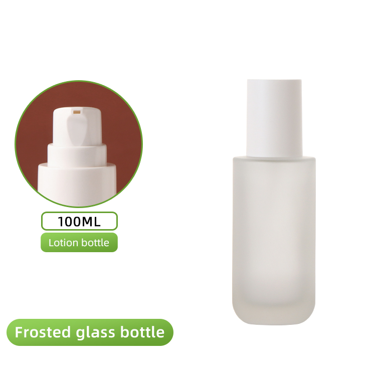 Flacon givré XWP 100 ml - lotion blanche + couvercle blanc mat