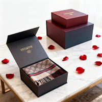 Boîte d'emballage mate de luxe en matériaux recyclés pour châle en soie - Boîte cadeau de boutique avec laminage mat - Boîtes rigides personnalisées en gros