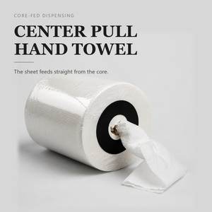 Rouleau de serviettes en papier à déroulement central, jetables, en papier blanc, pour distributeur à mandrin, pour toilettes commerciales - Product Image 1