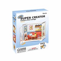 Robotime Rolife Puzzles 3D en plastique faits à la main Jouets assemblés DWS05B Country Blue Lounge Kit de maison miniature DIY