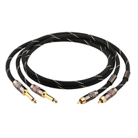 Câble audio OFC Hifi double RCA 6,5 mm mâle-mâle à double blindage pour systèmes de mixage, d'amplification et de microphones