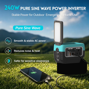 อินเวอร์เตอร์คลื่นไซน์บริสุทธิ์ 240W สำหรับ<span class=keywords><strong>แบ</strong></span><span class=keywords><strong>ต</strong></span>เตอรี่ <span class=keywords><strong>Makita</strong></span> 18V พร้อมเ<span class=keywords><strong>ต</strong></span>้ารับ AC 120V และพอร์ต USB-C สำหรับ<span class=keywords><strong>ใช้</strong></span>ในบ้าน แคมป์ปิ้ง และเดินป่า - Product Image 3