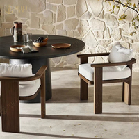 Meubles de restaurant en bois d'extérieur JEILI, ensemble table et chaises rectangulaires en teck luxueux, hôtel, jardin, terrasse