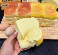 Grosir Hachimi Custard Toast Squishy, Mido Ibloom Butter Soft Slow Rising Fidget Toy untuk Kolektor Squishy Toko Roti