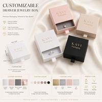 Boîte à bijoux rose nude à tiroirs, kit de rangement en microfibre, pochette personnalisée avec logo imprimé, sac fourre-tout en papier pour la vente au détail – Vente chaude