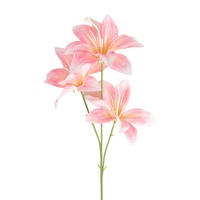 Bunga Lily Buatan 3 Kepala Dua Kelopak, Bunga Sutra, Tanaman Palsu, Perlengkapan Fotografi, Perawatan Mudah