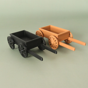 Chariot miniature de simulation pour maison de poupée, transporteur de briques en bois, véhicule de transport de travailleurs, modèle de scène de ferme miniature - Product Image 2