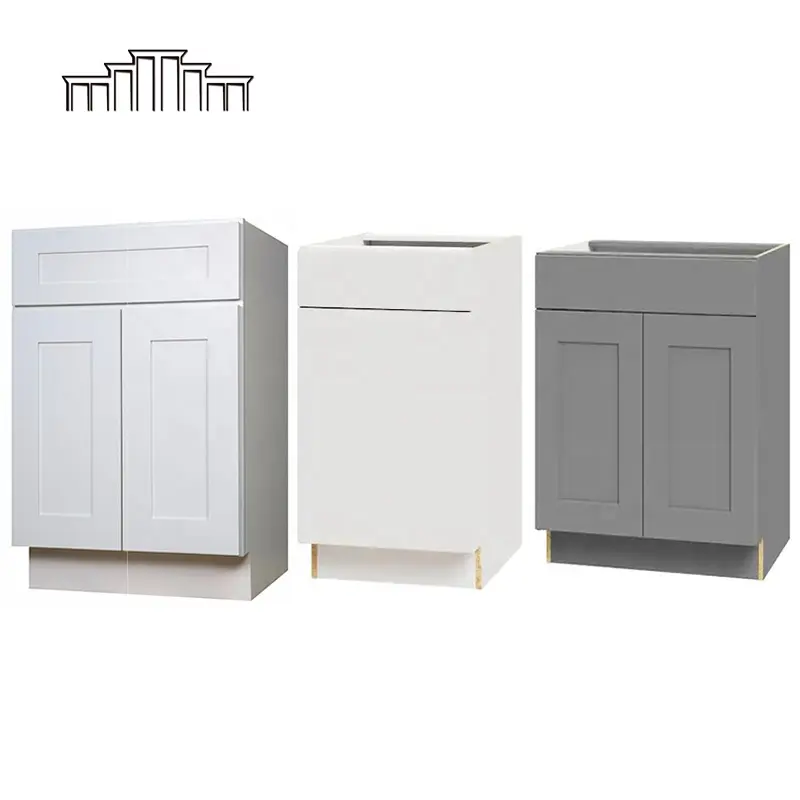 American Wholesaler RTA White Wall Modular Shaker Style MDF Kitchen Cabinets Manufacturer Solid Wood