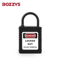Cadenas de sécurité isolé en nylon coloré BOZZYS BD-UG75ND avec anse de 4 mm, clé maîtresse et étiquette de codage laser personnalisée pour usage industriel