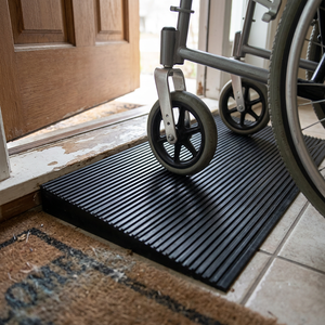 Rampa de Goma para Sillas de Ruedas, Rampa Estacionaria para Scooters de Movilidad, Rampa de Acceso para Cuidado de Personas Mayores y Centros Médicos - Product Image 2