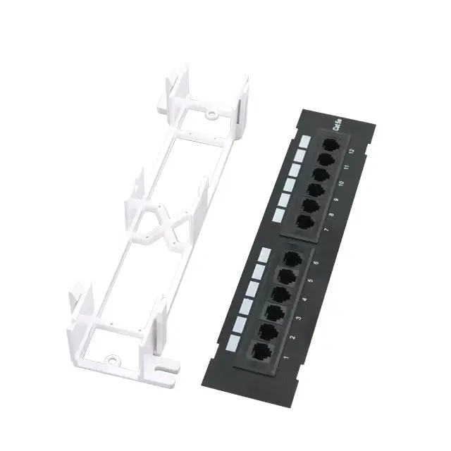 Preço de fábrica 1U 12 portas UTP peças de parede para telecomunicações painel de remendo com conector Keystone cat5e