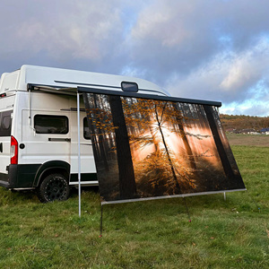 Auvent de camping pliable en toile de protection solaire à motif personnalisé en maille de conception moderne résistant aux UV pour toutes les saisons, <span class=keywords><strong>terrasse</strong></span>, pique-nique, événements - Product Image 2