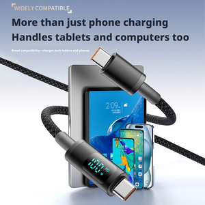 Cable de Carga Rápida PD con Pantalla Digital LED de 100W, Cable de Datos Dual Tipo C <span class=keywords><strong>para</strong></span> iPhone 15, <span class=keywords><strong>iPad</strong></span>, Laptop, MacBook - Product Image 4