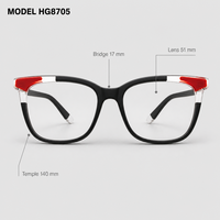 Montures en acétate œil de chat vintage faites à la main, lunettes optiques rétro HG8705-1