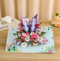 Nouvelle carte 3D pour la fête des mères-Carte d'anniversaire pour bouquet de fleurs 3D-Cadeau de Thanksgiving pour les enseignants
