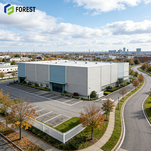 Bâtiment d'entrepôt industriel en acier durable avec système de toiture à panneaux solaires, usine certifiée ISO9001 - Product Image 1
