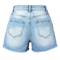 Shorts en jean taille haute pour femme, à ourlet effiloché, déchirés, effet push-up, en denim extensible, vente en gros usine