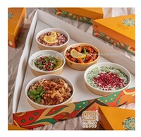 Boîtes à lunch jetables écologiques personnalisées de style émirati pour emporter, pour la nourriture, Dubaï, combo poulet shawarma, emballage en papier, boîte à frites