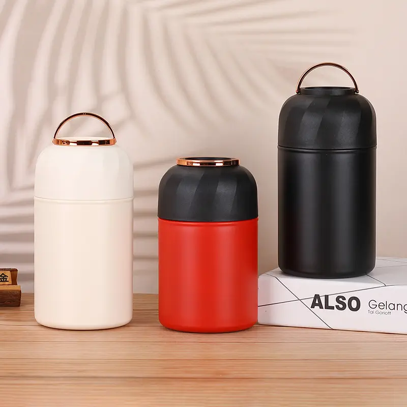 500ml Double Wall Vacuum Insulated Stainless Steel Travel Pot Thermos Flask Keep Food Drink Warm and Cold