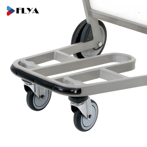 High Quality 4 Wheels <strong>Aluminum</strong> Airport Baggage Cart with Hand Brake OEM Customizable Airport Luggage <strong>Trolley</strong> - Product Image 3