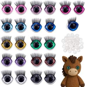 <span class=keywords><strong>Ojos</strong></span> de Seguridad <span class=keywords><strong>Ovalados</strong></span> con Purpurina y Pestañas para <span class=keywords><strong>Amigurumi</strong></span> - Product Image 1