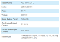 Variateur de vitesse Delta ASD-B3A-0721-L 750W 230V monophasé STO MODBUS PR pour automatisation industrielle