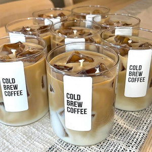 Nouvel arrivage de bougies parfumées d'aromathérapie faites à la main pour la maison, bougies parfumées au café <span class=keywords><strong>latte</strong></span> glacé avec cube glacé pour cadeaux fantaisie - Product Image 1