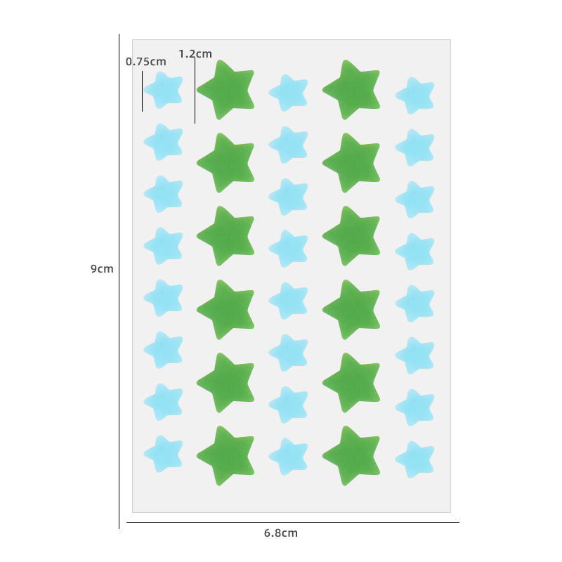 Green Dual color stars-36pcs