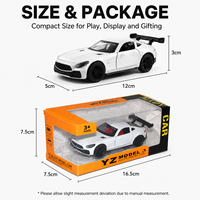 Voiture de sport miniature en métal moulé sous pression 1:36 avec fonction de recul, GTR & 911, portes ouvrantes, pour enfant - Prix usine