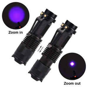 Linterna UV de 365NM, <span class=keywords><strong>luz</strong></span> ultravioleta con función de Zoom, negra miniluz UV, Detector de manchas de orina de mascotas, escorpión, uso con batería AA - Product Image 5