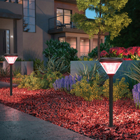 Borne de pelouse LED en Aluminium étanche Ip65 8w RGB, éclairage de jardin solaire d'extérieur