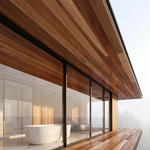 Planches murales <span class=keywords><strong>en</strong></span> cèdre rouge naturel personnalisables, revêtement mural texturé aromatique pour la décoration intérieure et extérieure des maisons, spas et hôtels - Product Image 4