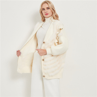 Manteau en fourrure de renard véritable pour femme Pudi, veste d'hiver chaude en tricot, parka en nylon CT050