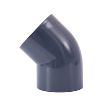 Conectores de Tubería de PVC Plástico de 45 Grados, Ecológicos, Certificados ISO9001, Codo, Recto, Cruzado, en T, Tamaños Personalizables, Color Gris