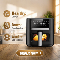 Friteuse à air intelligente 4L visible, multifonction numérique tactile, cuisson sans huile pour cuisine domestique – Offre Spéciale