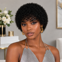 Perruques Courtes Bob Lace Front Pas Chères en Gros, Cheveux Humains Naturels Brésiliens Remy Pixie Bouclés pour Femmes