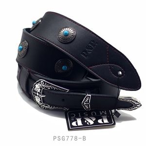 Correas de guitarra eléctrica acústica ajustables de cuero genuino de alto grado Cinturones de bajo - Product Image 4