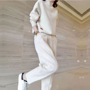 2022 gros tricot <span class=keywords><strong>pull</strong></span> ensembles <span class=keywords><strong>pull</strong></span> ample manches longues hauts automne hiver pantalons longs femmes <span class=keywords><strong>pull</strong></span> en <span class=keywords><strong>cachemire</strong></span> - Product Image 4