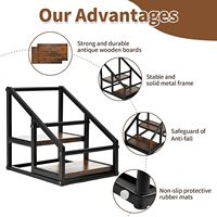 Présentoir à Sirop de Café Minghou, Étagère de Rangement pour Bouteilles d'Alcool, Support à Vin à 2 Niveaux pour 4 Bouteilles, Idéal pour Bar à Café et Cuisine