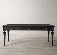 Escritorio de Caligrafía de Madera Maciza de Roble Estilo Francés-Americano RH, Escritorio Móvil para Oficina/Hogar, Escritorio para Escribir/Computadora con Acabado Antiguo, Hecho en Shanghái