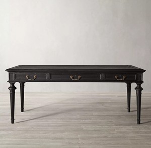 Scrivania in Legno Massello di Quercia Stile Francese-Americano RH, Scrivania Mobile per Ufficio/Casa, Finitura Anticata, Prodotta a Shanghai - Product Image 4