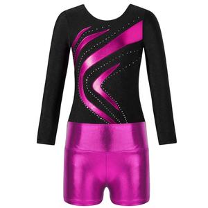 ชุดซ้อมเต้นสำหรับเด็ก4-14เด็กผู้หญิง, ชุดยิมนาสติกชุดฝึกซ้อมเต้น - Product Image 4