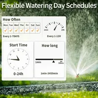 Programmateur d'arrosage WiFi Diivoo Garden en plastique, 3/4 zones, contrôleur de systèmes d'irrigation automatique avec fonction de report de pluie et arrosage manuel DI-WT13W