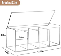 Boîte de rangement de comptoir de Station à café à 4 compartiments, organisateur de capsules de café en acrylique transparent avec couvercle