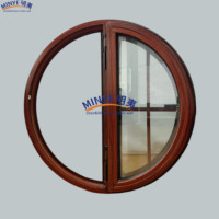 Ventana Semicircular de Aleación de Aluminio con Mosquitera Plegable y Apertura Abatible, Diseño Europeo Moderno, Doble Acristalamiento